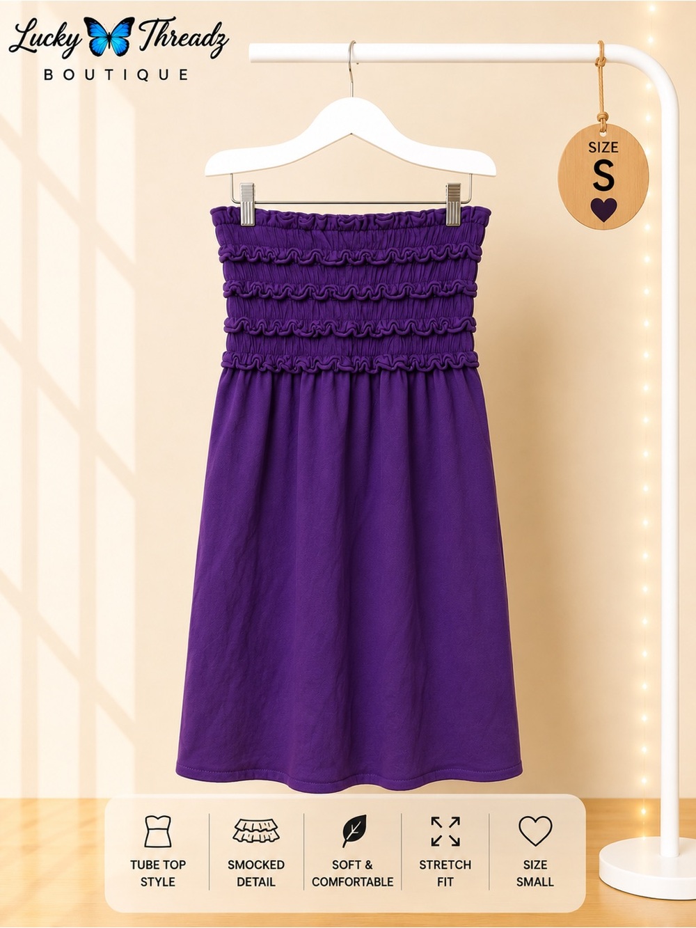 Xhilaration Purple Long Tube Top Small
